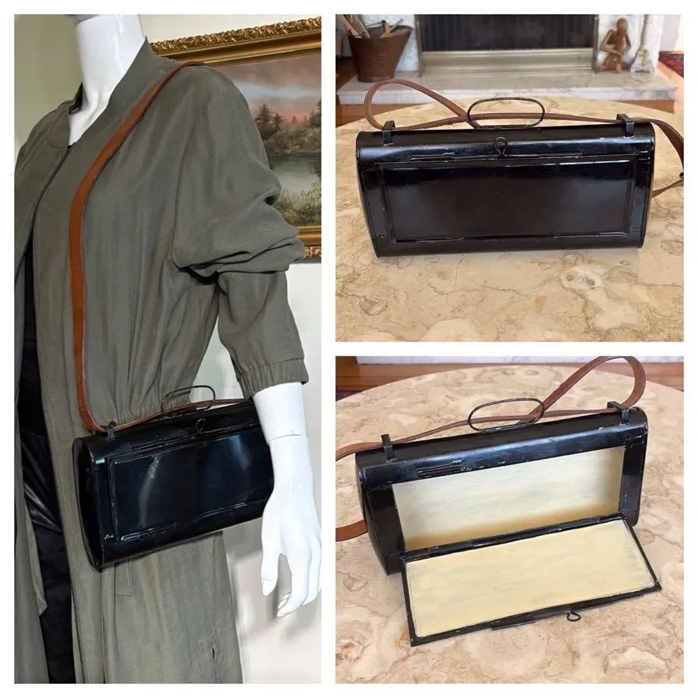 Vintage Flatters & Garnett Ltd Sample Carry Case Metal Shoulder Bag Rare